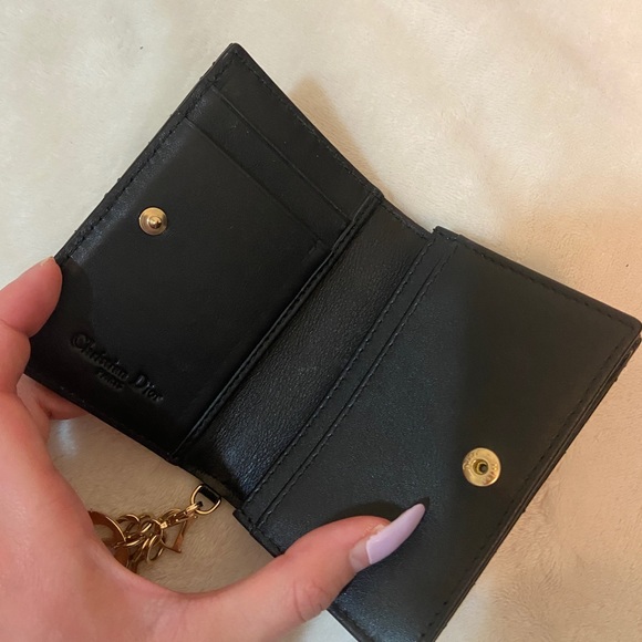 DIOR PATENT CALFSKIN LADY DIOR WALLET/ CARD HOLDER - Picture 2 of 3